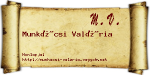 Munkácsi Valéria névjegykártya